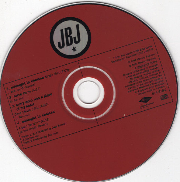 Jon Bon Jovi : Midnight In Chelsea (CD, Single)