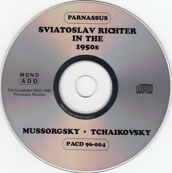 Sviatoslav Richter, Schumann* / Mussorgsky* / Tchaikovsky* / Scriabin* : Sviatoslav Richter In The 1950s (2xCD, Mono)