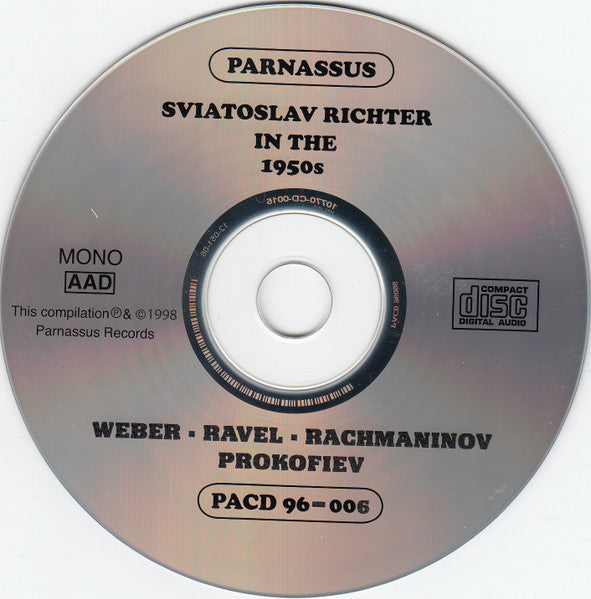 Sviatoslav Richter, Franz Liszt / Ludwig van Beethoven / Carl Maria von Weber / Maurice Ravel / Sergei Vasilyevich Rachmaninoff / Sergei Prokofiev : Sviatoslav Richter In The 1950s (2xCD, Mono, RP)