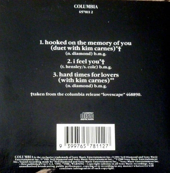 Neil Diamond Duet With Kim Carnes : Hooked On The Memory Of You (CD, Single)