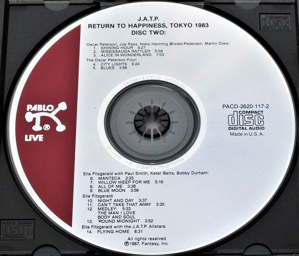 Jazz At The Philharmonic : "Return To Happiness" Jazz At The Philharmonic, Yoyogi National Stadium, Tokyo, 1983 (CD)