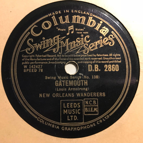 New Orleans Wanderers : Perdido Street Blues / Gatemouth (Shellac, 10", RP, DTP)