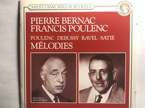 Pierre Bernac, Francis Poulenc : Melodies (CD, Mono)