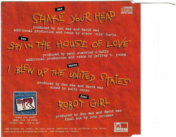 Was (Not Was) : Shake Your Head (CD, Single, M/Print)