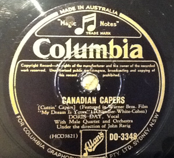 Doris Day / Doris Day & Buddy Clark (3) : Canadian Capers / My Darling, My Darling (Shellac, 10")