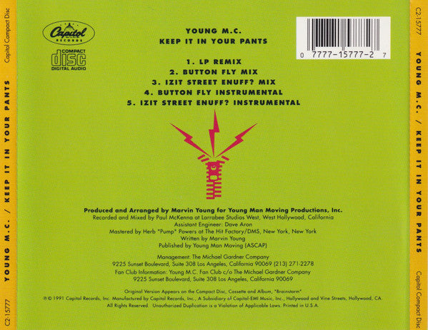 Young MC : Keep It In Your Pants (CD, Maxi)
