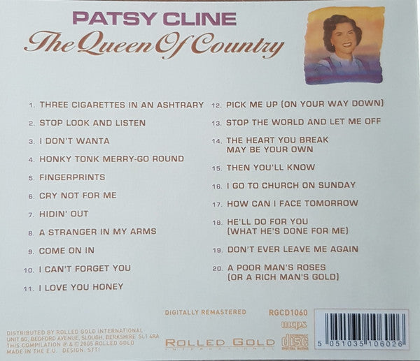 Patsy Cline : The Queen Of Country (CD, Album, Comp, RM)