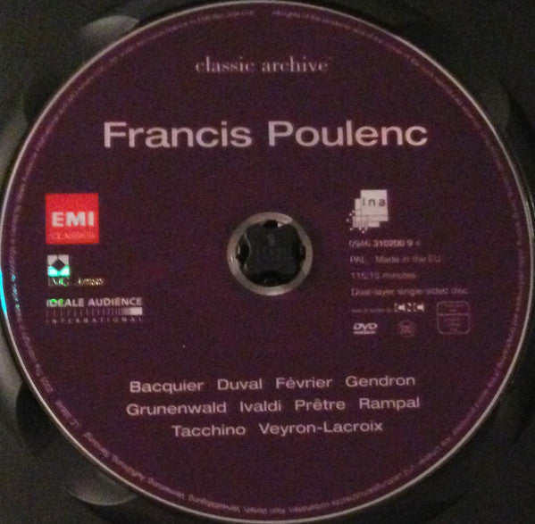 Gabriel Bacquier, Denise Duval, Jacques Février, Maurice Gendron, Jean-Jacques Grünenwald, Christian Ivaldi, Georges Prêtre, Jean-Pierre Rampal, Gabriel Tacchino, Robert Veyron-Lacroix : Francis Poulenc & Friends (DVD-V, Comp, PAL)