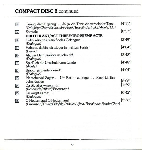 Johann Strauss II* - Schwarzkopf* • Streich* • Gedda* • Kunz* • Herbert von Karajan : Die Fledermaus = La Chauve-Souris (2xCD, Album, Mono, RE, RM)