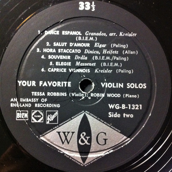 Tessa Robbins : Your Favourite Violin Solos (LP, Album)