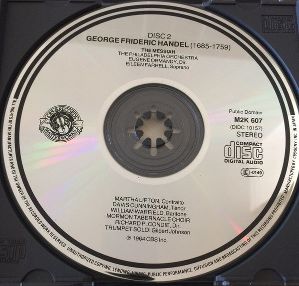 George Frederick Handel*, The Philadelphia Orchestra, The Mormon Tabernacle Choir* : Messiah (2xCD, Album, RE)