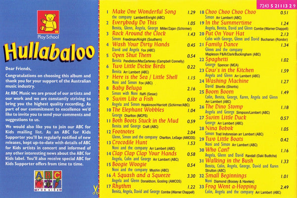 Play School : Hullabaloo (CD, Album)