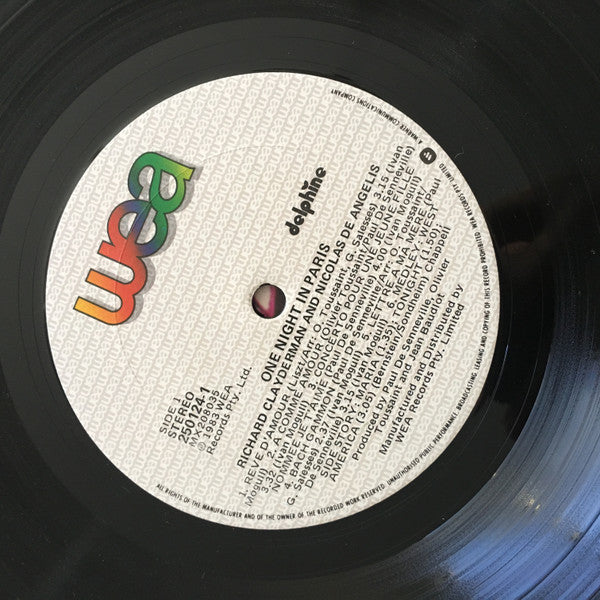 Richard Clayderman and Nicolas De Angelis : One Night In Paris Complete Recording Of The Concert (2xLP, Album, Gat)