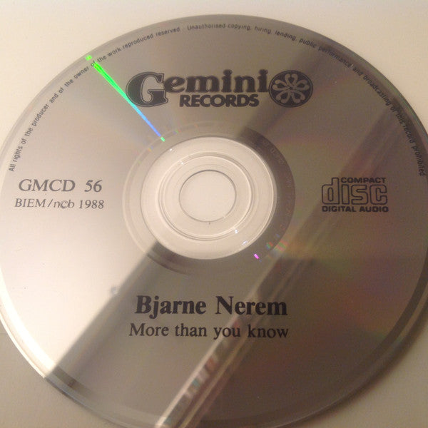 Bjarne Nerem : More Than You Know (CD, Album)