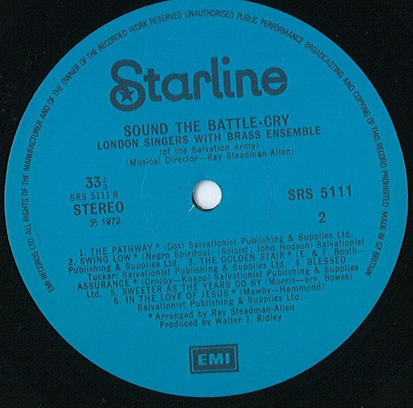 The London Singers With Brass Ensemble (Of The Salvation Army) : Sound The Battle-Cry (LP)