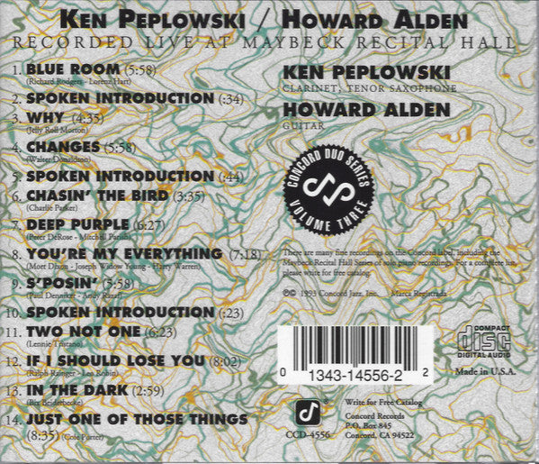 Ken Peplowski / Howard Alden : Ken Peplowski & Howard Alden (CD, Album)