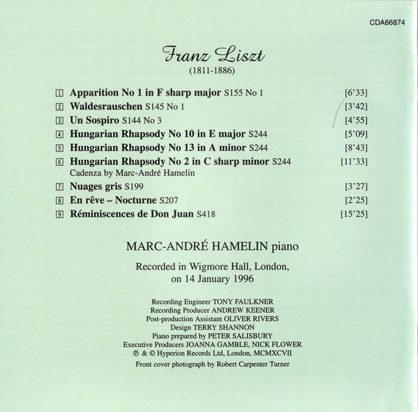 Marc-André Hamelin : Plays Liszt (CD, Album)