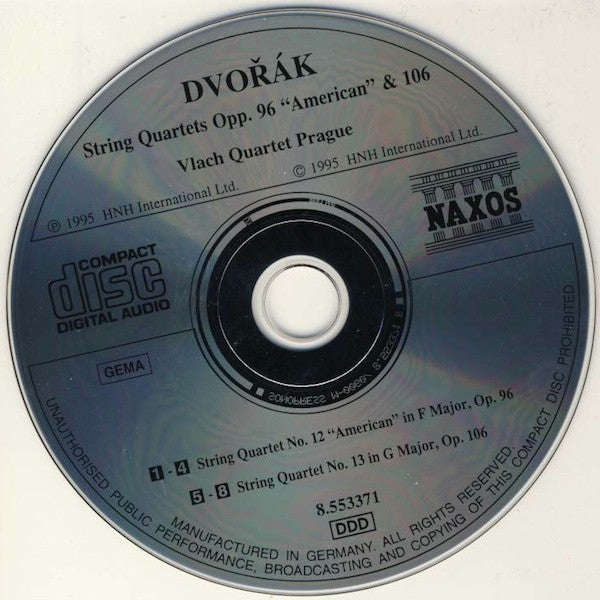 Antonín Dvořák - Vlach Quartet Prague : String Quartets - Opp. 96 "American" And 106 (CD)