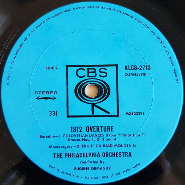The Philadelphia Orchestra, Eugene Ormandy / Tchaikovsky*, Borodin*, Mussorgsky* : 1812 Overture (LP, Album)