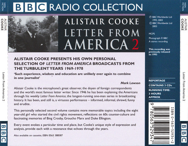 Alistair Cooke (2) : Letter From America 2: The Middle Years: The 1970s (3xCD, RE)