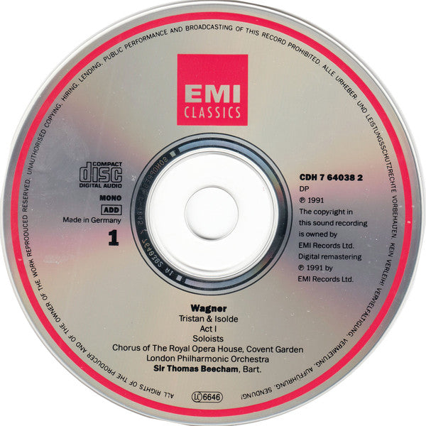 Richard Wagner, Lauritz Melchior, Kirsten Flagstad, Margarete Klose, Herbert Janssen (2), Sven Nilsson (5), Chorus Of The Royal Opera House, Covent Garden, London Philharmonic Orchestra, Sir Thomas Beecham : Tristan Und Isolde (3xCD, Mono, RE)