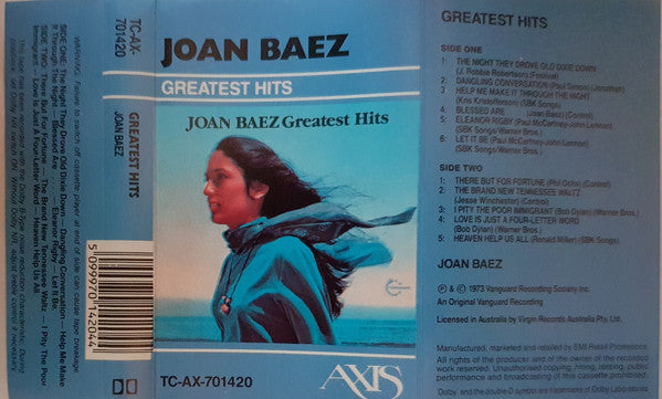 Joan Baez : Greatest Hits (Cass, Comp)