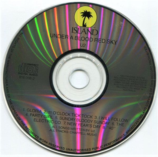 U2 : Live "Under A Blood Red Sky" (CD, Album, RE)