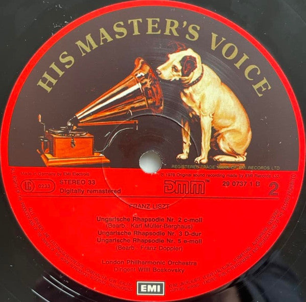 Franz Liszt, Willi Boskovsky, Philharmonia Hungarica, London Philharmonic Orchestra : Ungarische Rhapsodien = Hungarian Rhapsodies Nos. 1–6 (LP, Comp, RM)