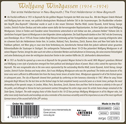 Wolfgang Windgassen : Der Erste Heldentenor In Neu-Bayreuth / The First Heldentenor In New-Bayreuth (10xCD + Box, Comp)