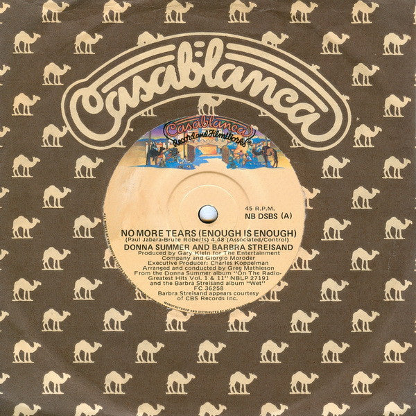 Barbra Streisand & Donna Summer : No More Tears (Enough Is Enough) (7", Single)