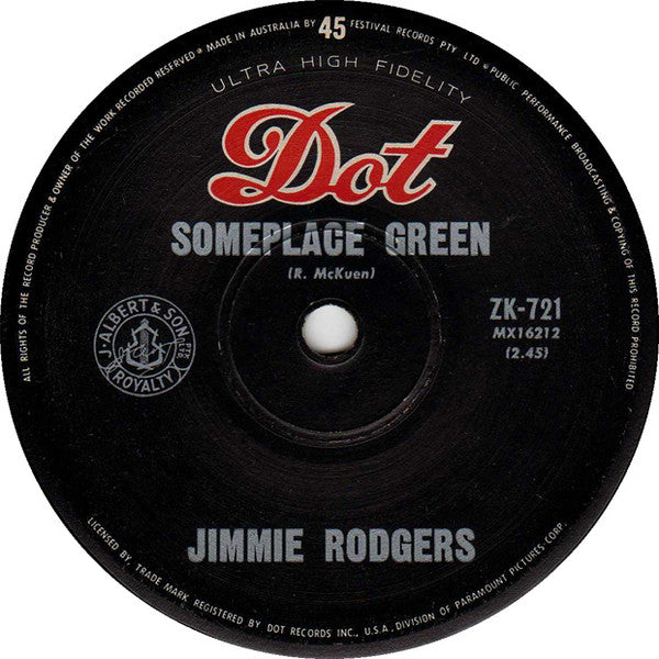 Jimmie Rodgers (2) : Water Boy (7", Single)