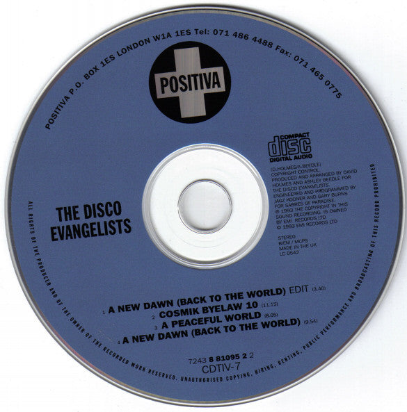 The Disco Evangelists : A New Dawn (Back To The World) (CD, Single)