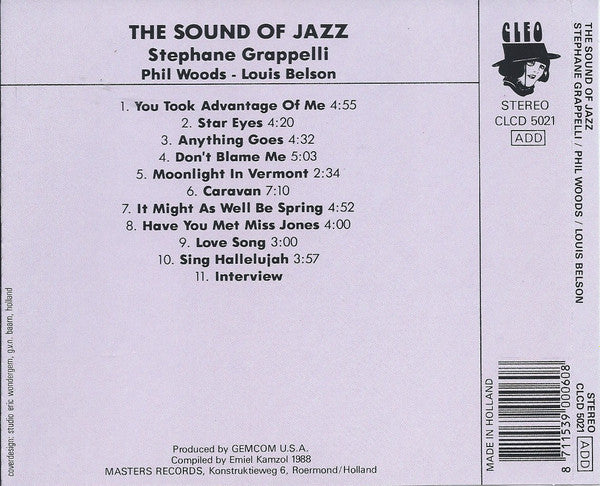 Stephane Grappelli*, Phil Woods, Louis Belson* : The Sound Of Jazz (CD, Album, RE)