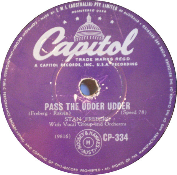 Stan Freberg, George Bruns And His Cotton Pickin' Quintet* : A Dear John And Marsha Letter / Pass The Udder Udder (Shellac, 10", RP)