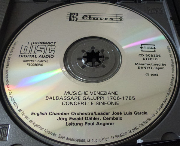 English Chamber Orchestra, Jörg Ewald Dähler, Paul Angerer : Musiche Veneziane - Galuppi : Concerti E Sinfonie (CD, Album)