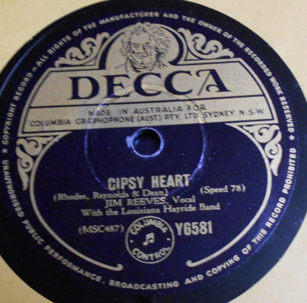 Jim Reeves With Louisiana Hayride Band : Bimbo / Gipsy Heart (Shellac, 10")