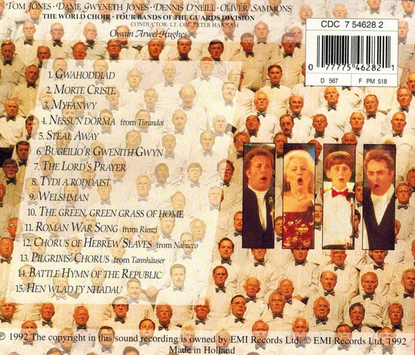 Tom Jones, Dame Gwyneth Jones*, Dennis O'Neill (3), Oliver Sammons, The World Choir, Four Bands Of The Guards Division, Owain Arwel Hughes : 10,000 Voices (CD, Album)