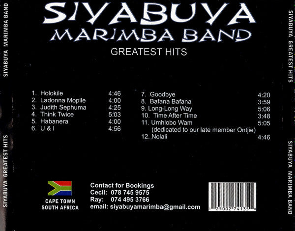 Siyabuya Marimba Band : Siyabuya Greatest Hits (CDr, Comp)