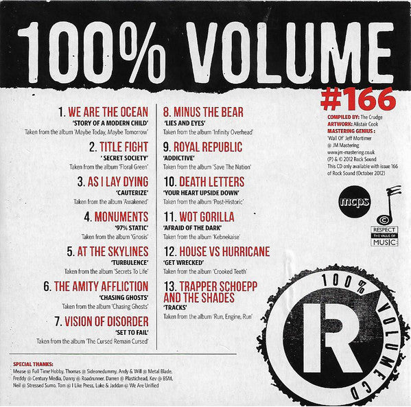 Various : 100% Volume No 166 (CD, Comp, Promo)
