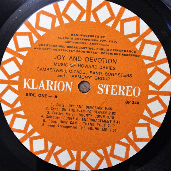 Camberwell Citadel Band*, Songsters* & Harmony Group* : Joy And Devotion (LP, Album)