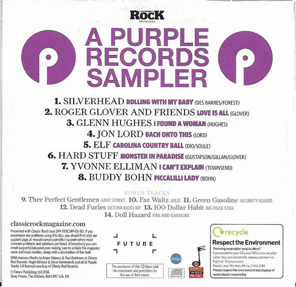 Various : A Purple Records Sampler (CD, Comp, Smplr)