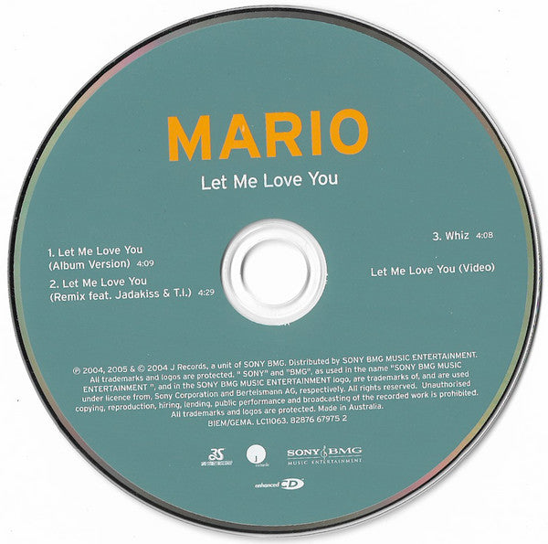 Mario : Let Me Love You (CD, Single, Enh)