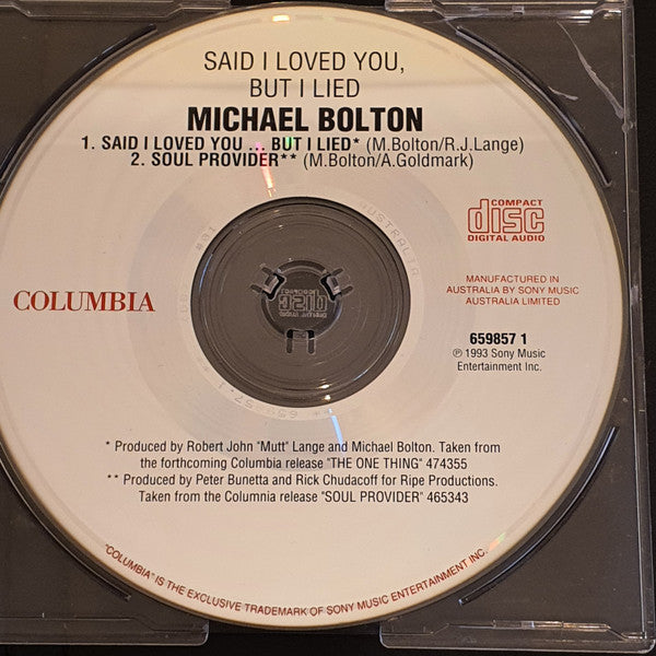Michael Bolton : Said I Loved You...But I Lied (CD, Single)