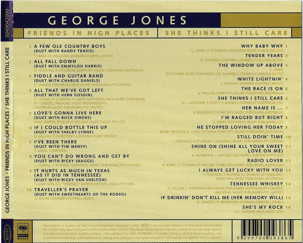 George Jones (2) : Friends In High Places / She Thinks I Still Care (CD, Album, RE + CD, Comp, RE + Comp)
