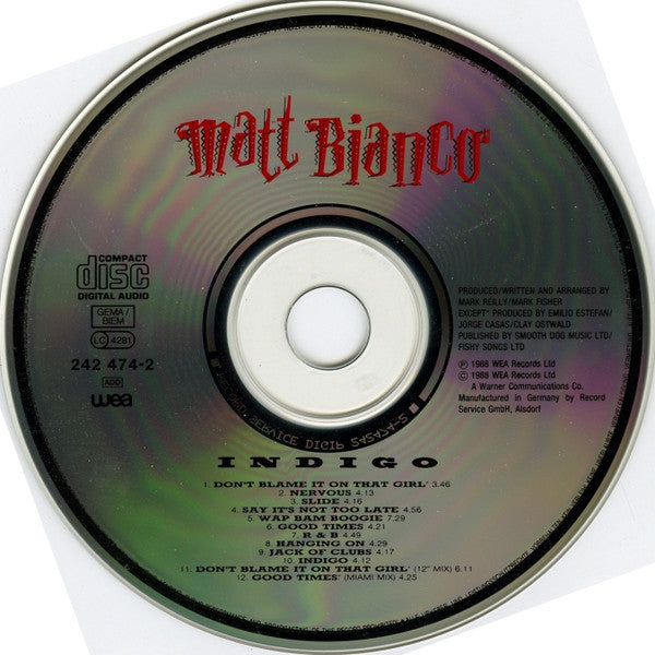 Matt Bianco : Indigo (CD, Album)