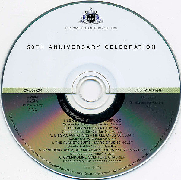 The Royal Philharmonic Orchestra* / Sir Thomas Beecham / Sir Alexander Gibson* / Vernon Handley / Sir Charles Mackerras / Yehudi Menuhin / André Previn : 50th Anniversary Celebration (CD, Comp)