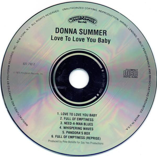 Donna Summer : Love To Love You Baby (CD, Album, RE)