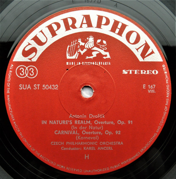 Antonín Dvořák, The Czech Philharmonic Orchestra, Karel Ančerl : Overtures (LP)