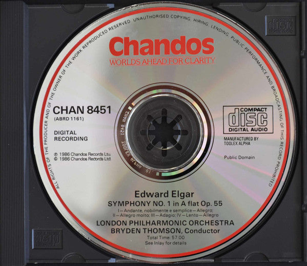 Elgar*, Bryden Thomson, London Philharmonic Orchestra : Elgar: Symphony No. 1 In A Flat Op. 55 (CD, Album, RE)