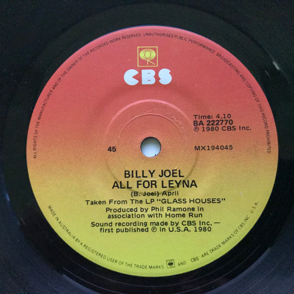 Billy Joel : Sometimes A Fantasy (7", Single)
